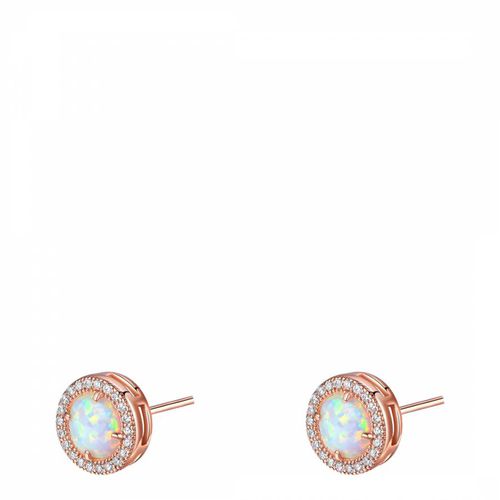 K Rose Plated Opal Halo Stud Earrings - Chloe Collection by Liv Oliver - Modalova