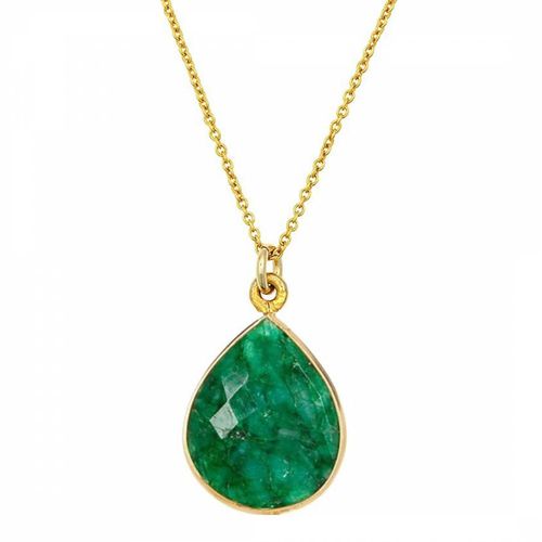 K Emerald Pear Drop Pendant Necklace - Liv Oliver - Modalova