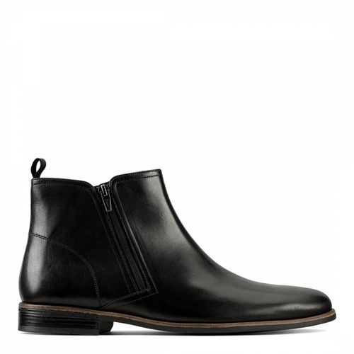 Black Leather Stanford Zip Boots - Clarks - Modalova