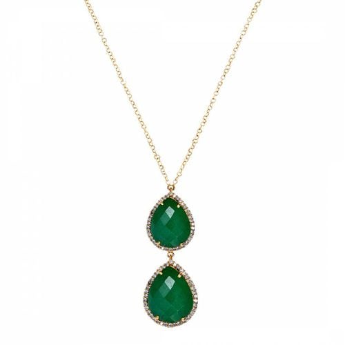 K Gold Plated Emerald Multi Pear Drop Necklace - Chloe Collection by Liv Oliver - Modalova