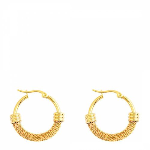 K Plated Polished Mesh Hoop Earrings - Chloe Collection by Liv Oliver - Modalova