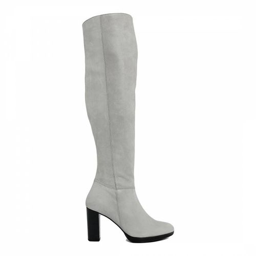 Grey Leather High Knee Boot - Bluetag - Modalova