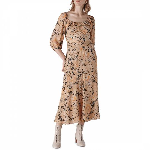 Multi Leopard Print Silk Dress - WHISTLES - Modalova