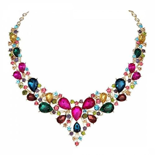 K Gold Plated colour Crystal Necklace - Chloe Collection by Liv Oliver - Modalova