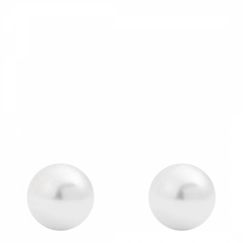 Silver Plated Pearl Stud Earrings - Liv Oliver - Modalova