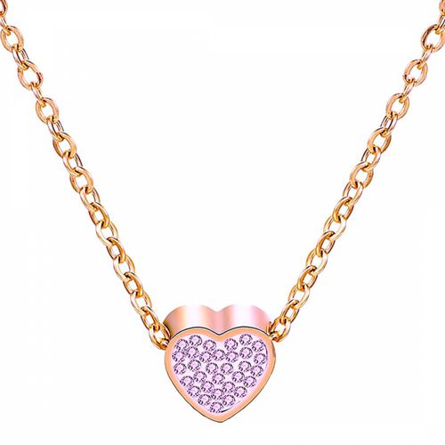 K Rose Gold Plated Heart Necklace - Chloe Collection by Liv Oliver - Modalova