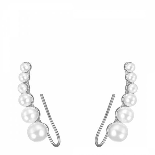 K Rose Plated Pearl Ear Climber Earrings - Chloe Collection by Liv Oliver - Modalova