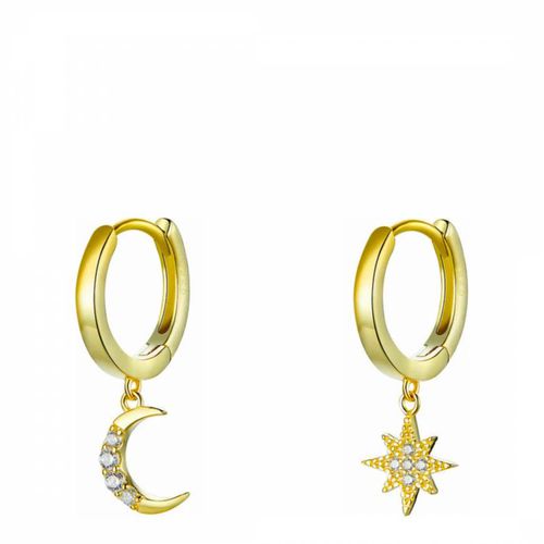 K Plated Star & Moon Drop Earrings - Chloe Collection by Liv Oliver - Modalova