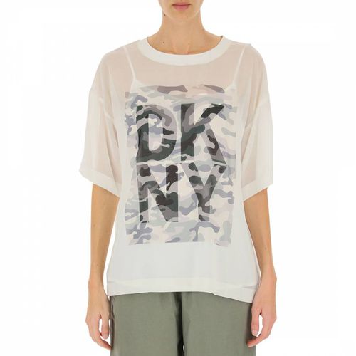 Ivory/ Camo Logo T-Shirt - DKNY - Modalova