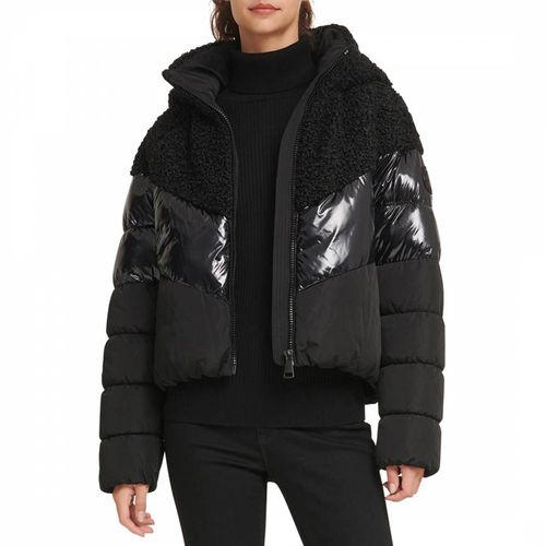 Women's Black Sherpa Puffer Coat - DKNY - Modalova