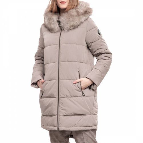 Women's Grey Zip Front Puffer Coat - DKNY - Modalova