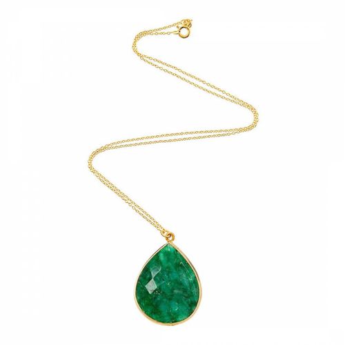 K Emerald Pear Drop Pendant Necklace - Liv Oliver - Modalova