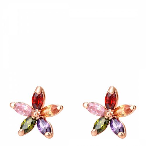 Multi/Rose Plated Earrings with Swarovski Elements - Ma Petite Amie - Modalova