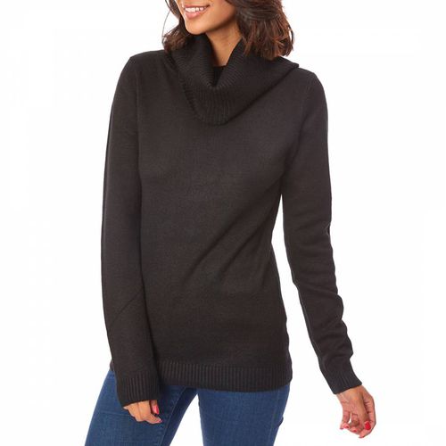 Black Cashmere Blend Roll Neck - SOFT CASHMERE - Modalova