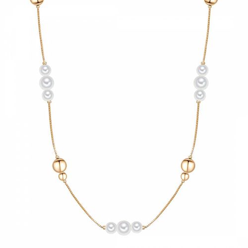 Gold/White Pearl Necklace - Perldor - Modalova