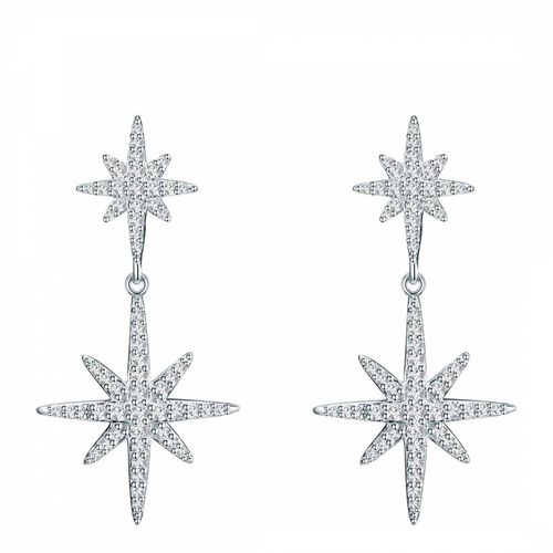 Silver Crystal Star Earrings - Lindenhoff - Modalova