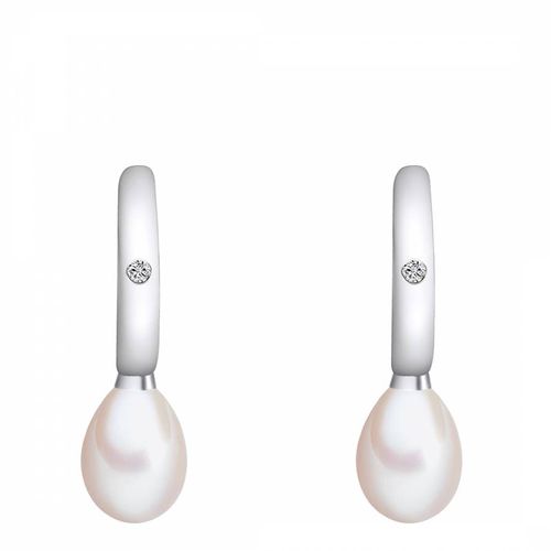 White Freshwater Pearl and Diamond Earrings - Lindenhoff - Modalova