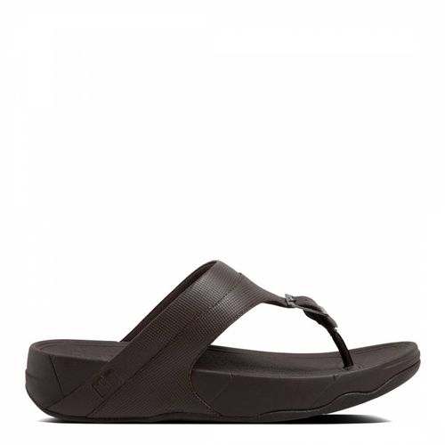 Chocolate Cameron Embossed Toe Thong Sandals - FitFlop - Modalova