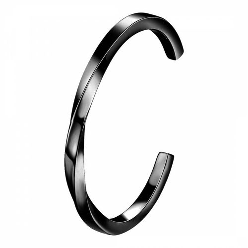 Black Plated Twist Cuff Bangle - Stephen Oliver - Modalova