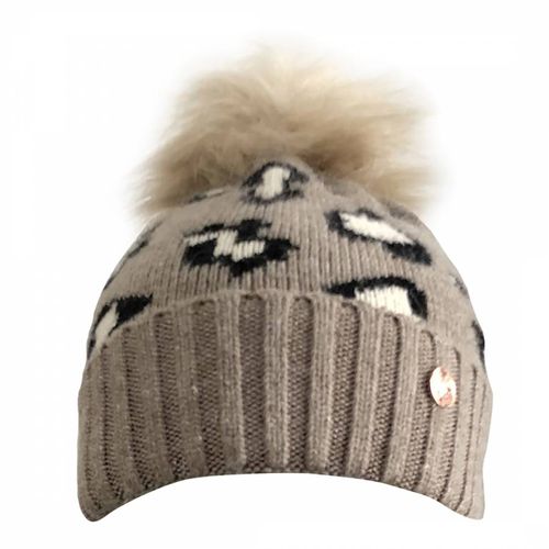 Kids Leopard Luxe Cashmere Pom Pom Beanie Hat - Look Like Cool - Modalova