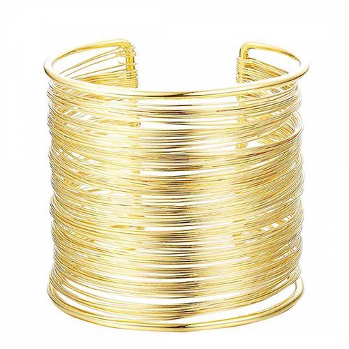 K Gold Plated Wide Cuff Bangle - Chloe Collection by Liv Oliver - Modalova