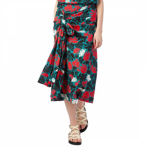 Green/Red Leaves Print Skirt - Marni - Modalova
