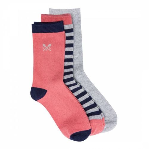 Pink 3 Pack Lurex Socks - Crew Clothing - Modalova