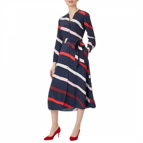 Navy Ginnie Stripe Dress - Hobbs London - Modalova