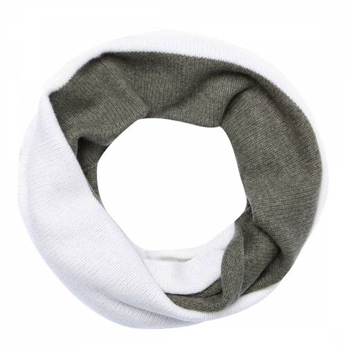 Khaki/White Cashmere Snood - Laycuna London - Modalova