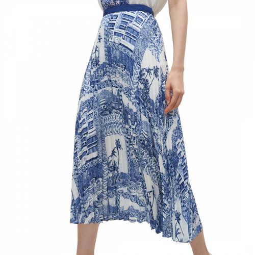 Blue Multi Print Pleated Skirt - Claudie Pierlot - Modalova