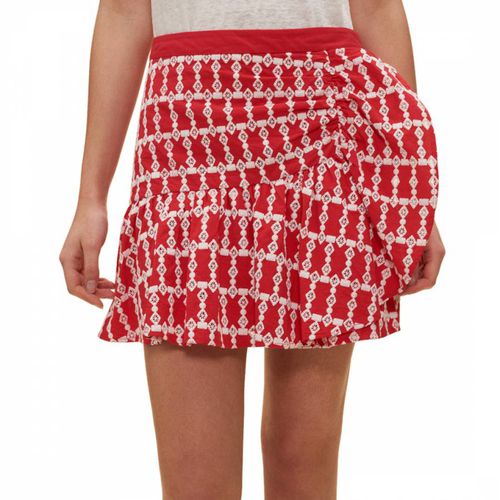 Red Printed Frill Skirt - Claudie Pierlot - Modalova