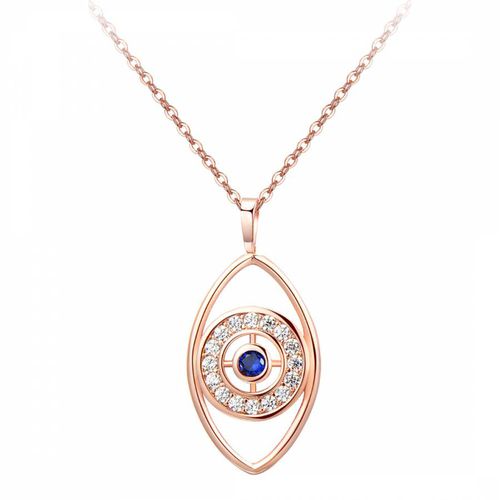 Rose Plated Eye Necklace with Swarovski Crystals - Ma Petite Amie - Modalova