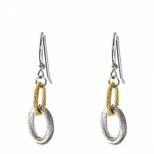 K Plated & Silver Plated Two Tone Textured Earrings - Liv Oliver - Modalova