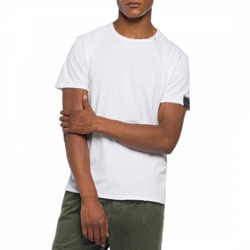 White Raw Cut Cotton T-Shirt - Replay - Modalova