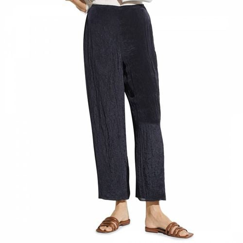 Navy Textured Wide Leg Trousers - Vince - Modalova