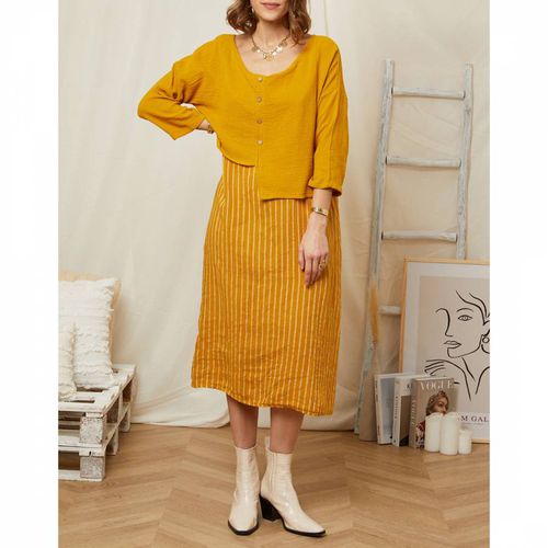 Yellow Layered Linen Dress - Rodier - Modalova