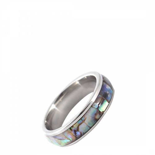 Silver Plated Mother of Pearl Band Ring - Stephen Oliver - Modalova