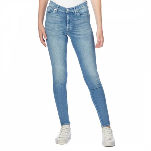 Blue High Rise Skinny Stretch Jeans - 7 For All Mankind - Modalova