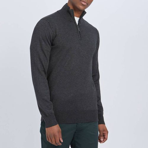 Charcoal Quarter Zip Jumper - Gianni Feraud - Modalova