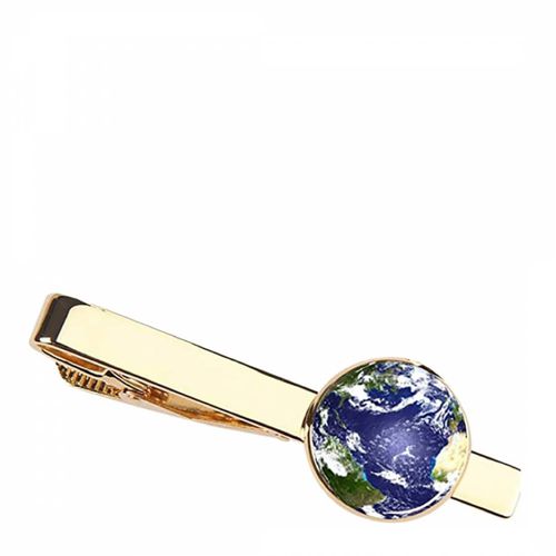 K Gold Plated Earth Map Tie Clip - Stephen Oliver - Modalova