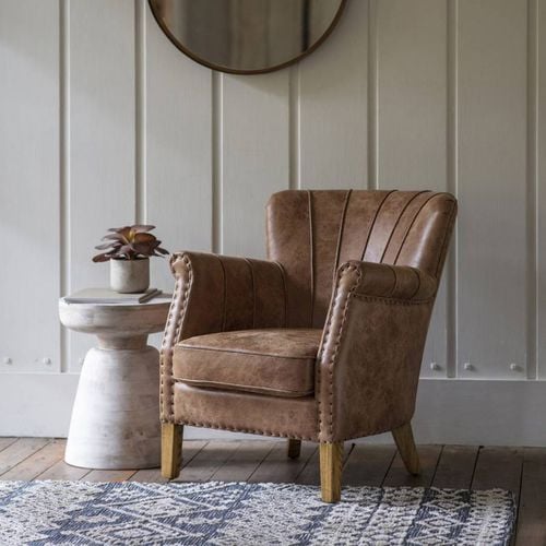 Brinkdale Armchair Brown Leather - Gallery Living - Modalova