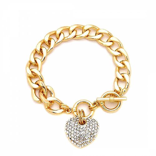 K Chain Link Heart Charm Bracelet - Chloe Collection by Liv Oliver - Modalova