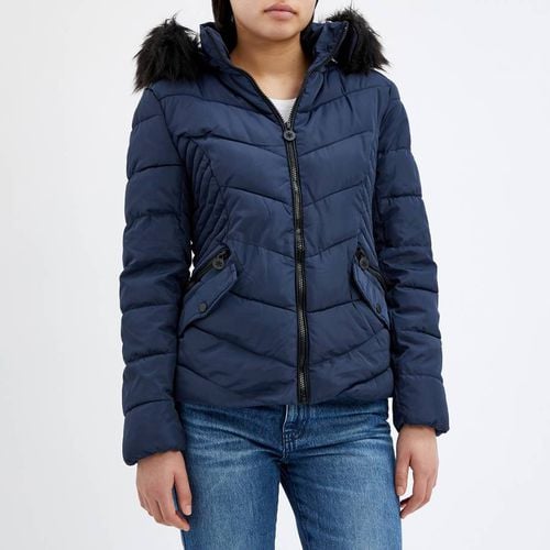 Navy Padded Quilted Jacket - Geographical Norway - Modalova