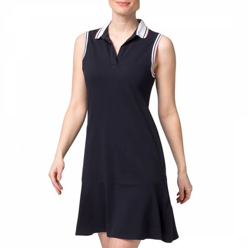 Navy Stretch Sleeveless Dress - GOLFINO - Modalova