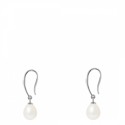 White Pearl Silver Hanging Earrings - Mitzuko - Modalova