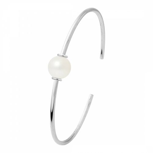 White Pearl Silver Bangle Bracelet - Mitzuko - Modalova