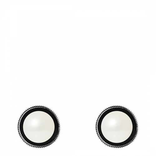 Black/White Pearl Earrings - Mitzuko - Modalova