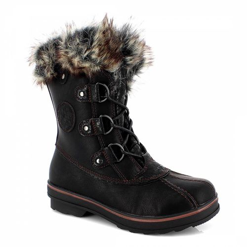 Black Croc Emmy Tall Snow Boots - Kimberfeel - Modalova