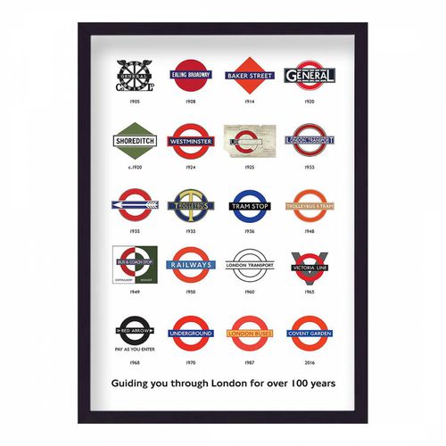 Vintage London Underground Signs 44x33cm Framed Print - Vintage Travel Posters - Modalova