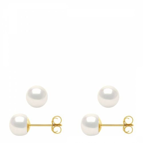 White Gold Freshwater Pearl Stud Earrings - Atelier Pearls - Modalova